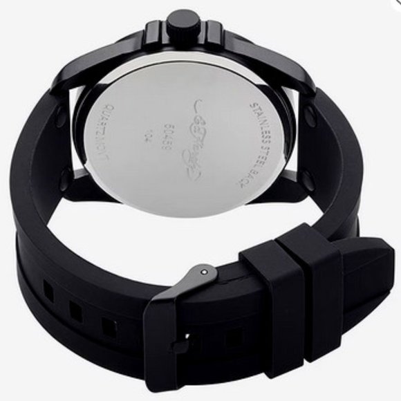 ED HARDY GOTH MATTE BLACK SKULL LOVE KILLS SLOWLY MEN'S SILICONE STRAP WATCH~NEW - Picture 6 of 7